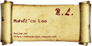 Mahács Lea névjegykártya